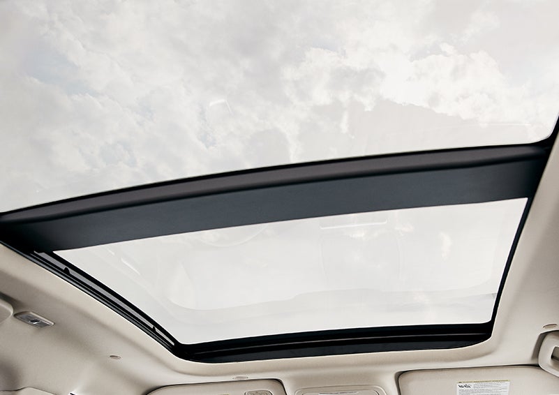 The available panoramic Vista Roof® is shown from inside a 2024 Lincoln Corsair® SUV. | Dave Sinclair Lincoln in St Louis MO