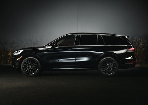 A 2024 Lincoln Aviator® SUV is shown in the Infinite Black exterior color | Dave Sinclair Lincoln in St Louis MO