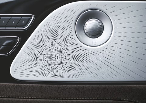 Two speakers of the available audio system are shown in a 2024 Lincoln Aviator® SUV | Dave Sinclair Lincoln in St Louis MO
