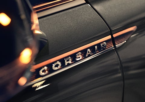 The stylish chrome badge reading “CORSAIR” is shown on the exterior of the vehicle. | Dave Sinclair Lincoln in St Louis MO